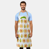 Niedlich Peach Halbiert Grüne Blätter Design Indiv Schürze (Getragen)