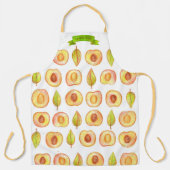 Niedlich Peach Halbiert Grüne Blätter Design Indiv Schürze (Vorderseite)