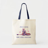 Niedlich Peach Lila Pastell Cheetah Familie Tragetasche (Vorne)