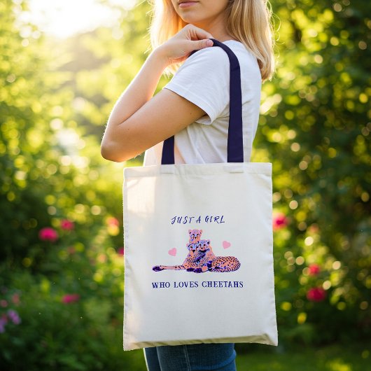 Niedlich Peach Lila Pastell Cheetah Familie Tragetasche