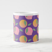 Niedlich Peach Orange Fruchtmuster Pink Jumbo-Tasse (Vorderseite)