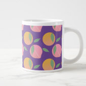 Niedlich Peach Orange Fruchtmuster Pink Jumbo-Tasse (Rechts)