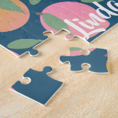 Niedlich Peach Orange Fruchtmuster Pink Puzzle (Seite)