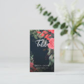 Niedlich Peach Orange Gray Floral Script Hochzeit Platzkarte (Stehend Vorderseite)