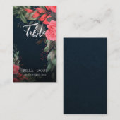 Niedlich Peach Orange Gray Floral Script Hochzeit Platzkarte (Vorne/Hinten)