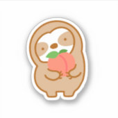 Niedlich Peach Sloth Aufkleber (Vorderseite)