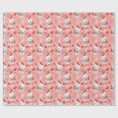 Niedlich Peach Snowman Cartoon Girl Individuelle N Geschenkpapier (Flach)