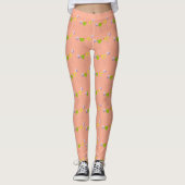 Niedlich Peach Two Little Birds Pattern Leggings (Vorderseite)