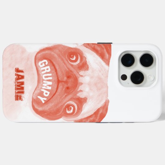 Niedlich Peachy Grumpy Puggy Case-Mate iPhone Hülle (Rückseite (Horizontal))