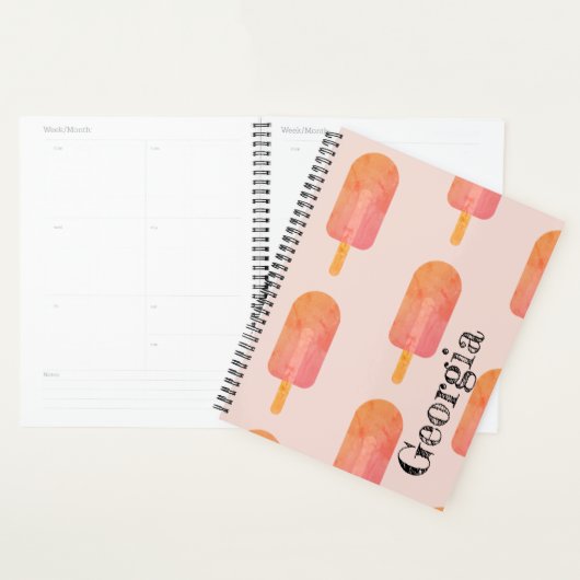 Niedlich Peachy Orange Popsicle Individuelle Name  Planer (Anzeige)