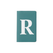 Niedlich Peacock Blue Personalisiert Monogram Moleskine Taschennotizbuch (Vorderseite)