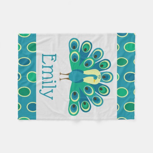 Niedlich Peacock Personalisiert Blanket Fleecedecke (Vorderseite (Horizontal))