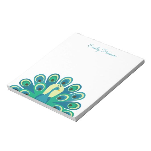 Niedlich Peacock Personalisiert Notepad Notizblock (Rotiert)