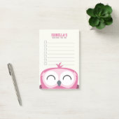 Niedlich Peekaboo Happy Pink Owl To Do List Post-it Klebezettel (Büro)