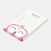 Niedlich Peekaboo Happy Pink Owl To Do List Post-it Klebezettel (angewinkelt)