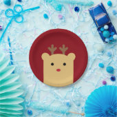 Niedlich Peekaboo Reindeer Holiday Paper Plate Pappteller (Party)