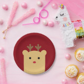 Niedlich Peekaboo Reindeer Holiday Paper Plate Pappteller (Party)