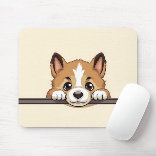Niedlich Peeking Akita Dog Mousepad (Mit Mouse)