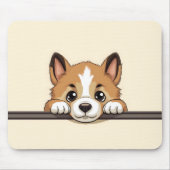 Niedlich Peeking Akita Dog Mousepad (Vorne)