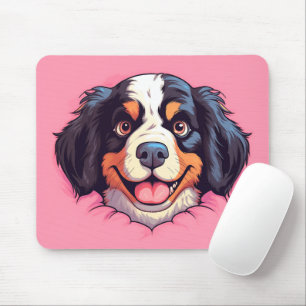 Niedlich Peeking Bernese Mountain Hund Mouse Pad Mousepad