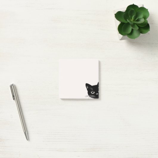 Niedlich Peeking Black Cat Post-it Klebezettel (Büro)