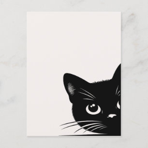 Niedlich Peeking Black Cat Postkarte