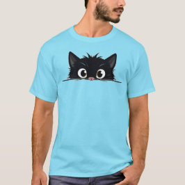 Niedlich Peeking Black Cat T-Shirt