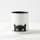 Niedlich Peeking Black Cat Tasse (Zentrum)