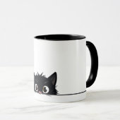 Niedlich Peeking Black Cat Tasse (VorderseiteRechts)