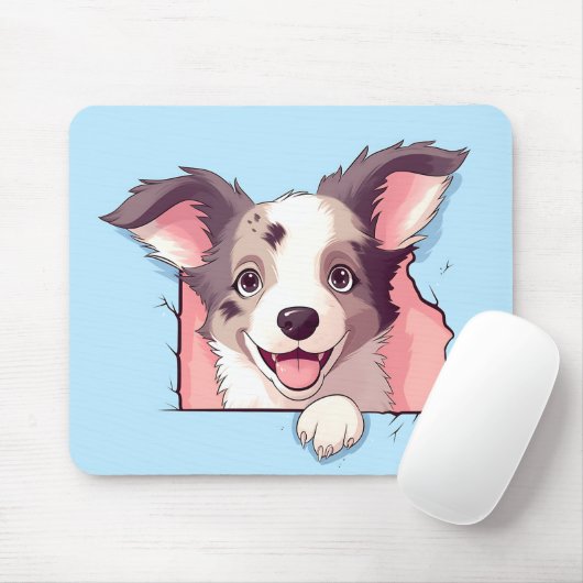 Niedlich Peeking Border Collie Dog Mousepad (Mit Mouse)