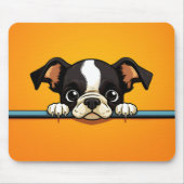 Niedlich Peeking Boston Terrier Dog Mousepad (Vorne)