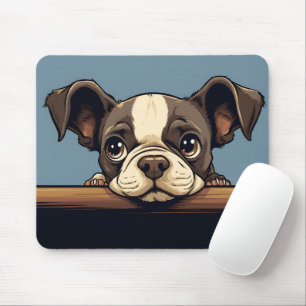 Niedlich Peeking Boston Terrier Dog Mousepad