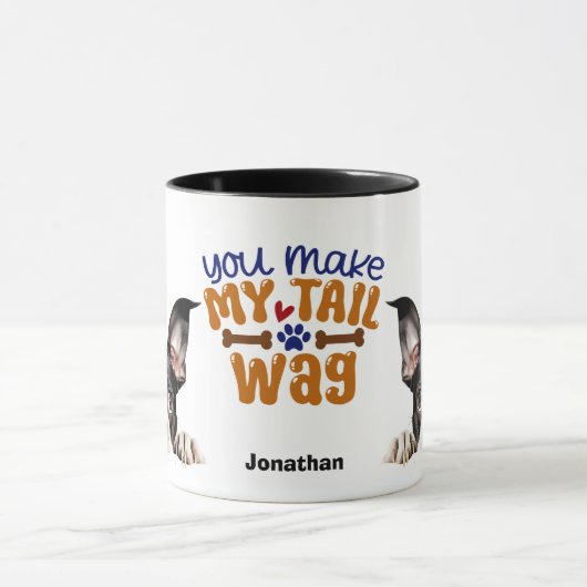 Niedlich Peeking Boston Terrier Sie machen meinen Tasse (Zentrum)