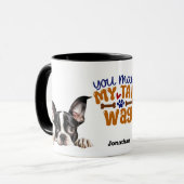 Niedlich Peeking Boston Terrier Sie machen meinen  Tasse (Vorderseite Links)