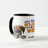 Niedlich Peeking Boxer Hund Sie machen meinen Schw Tasse (Vorderseite Links)