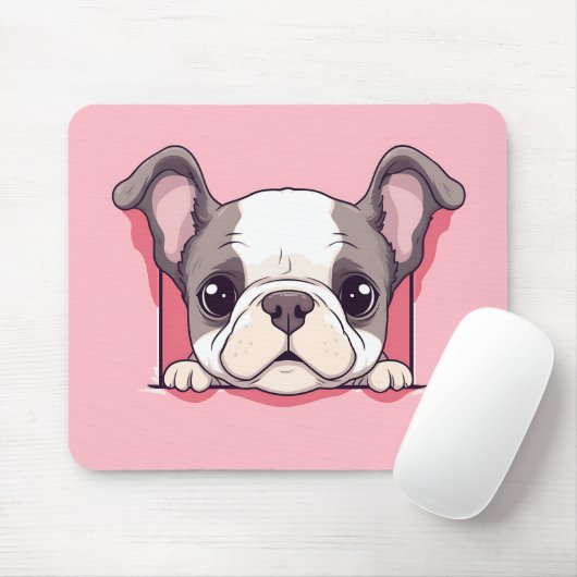 Niedlich Peeking Bulldog Mousepad (Mit Mouse)