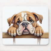 Niedlich Peeking Bulldog Mousepad (Vorne)