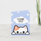 Niedlich Peeking Cat Dankeschön Karte (Vorderseite)