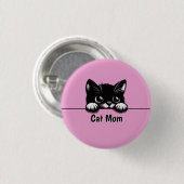 Niedlich Peeking Cat Design Button (Vorne & Hinten)