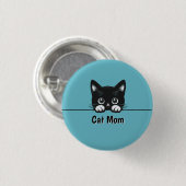 Niedlich Peeking Cat Design Button (Vorne & Hinten)