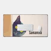 Niedlich Peeking Cat Design Desk Pad Schreibtischunterlage (Tastatur & Maus)