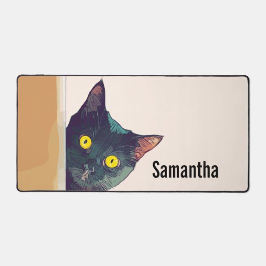 Niedlich Peeking Cat Design Desk Pad Schreibtischunterlage (Vorderseite)