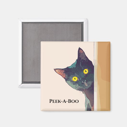 Niedlich Peeking Cat Design Magnet (Vorderseite/Rückseite)