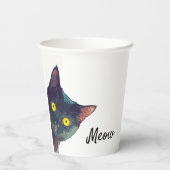 Niedlich Peeking Cat Design Pappbecher (Rückseite)