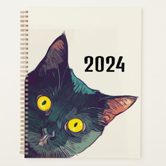 Niedlich Peeking Cat Design Planner/Organisator Planer (Vorderseite)