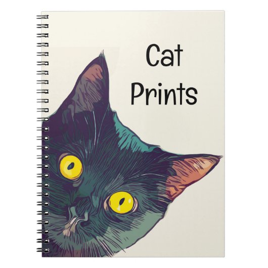 Niedlich Peeking Cat Design Spiral Notebook Notizblock (Vorderseite)