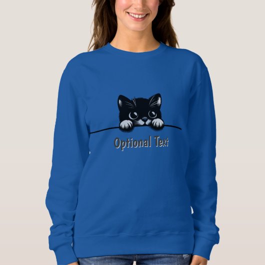 Niedlich Peeking Cat Design Sweatshirt (Vorderseite)