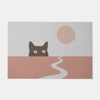Niedlich Peeking Cat Doormat | Sunset Doormat Deco Fußmatte