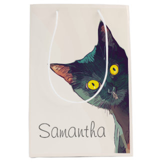 Niedlich Peeking Cat Gift Bag Mittlere Geschenktüte