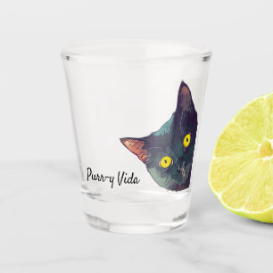 Niedlich Peeking Cat Purr-y Vida Shot Glass Schnapsglas